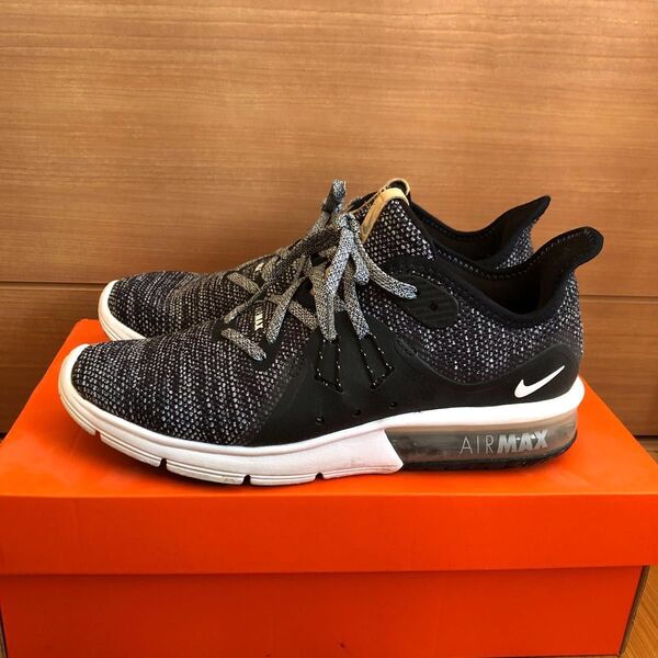 【使用回数1回】NIKE AIR MAX SEQUENT 3レディース 24.5cm 908993-011 ナイキ エアマックス