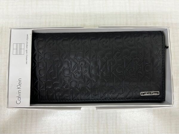 【新品未使用】カルバンクライン2折ファスナー付長財布74283BK Secretary with interior zipper