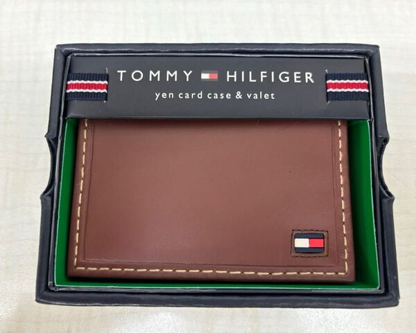 【新品未使用】TOMMY HILFIGERカードケース/名刺入31TL20X021BR card case & valet 箱入