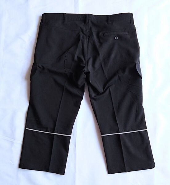 サイクル カーゴパンツ(七分丈)カーゴポケット付き 黒 サイズ XL 薄手 サイクルパンツ