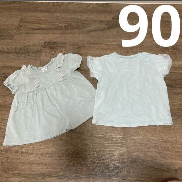ベビー服 女の子 90cm 2枚セット トップス Tシャツ チュニック