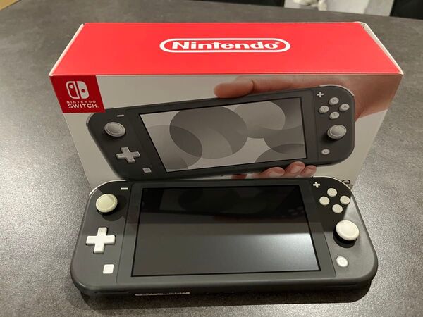Switch Lite グレー+マリオの収納ケース付き(箱あり、充電器付き、画面保護フィルム貼り付け済み) Nintendo