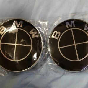 82mm2枚セット BMW ボンネットエンブレム リアエンブレム 黒