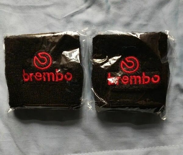 黒2つ brembo ブレンボ タンクカバー マスターシリンダー リストバンド カバー ブレーキフルードリザーバータンク