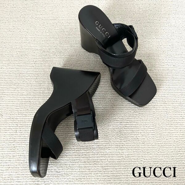 GUCCI グッチ サンダル 厚底 ブラウン 24cm