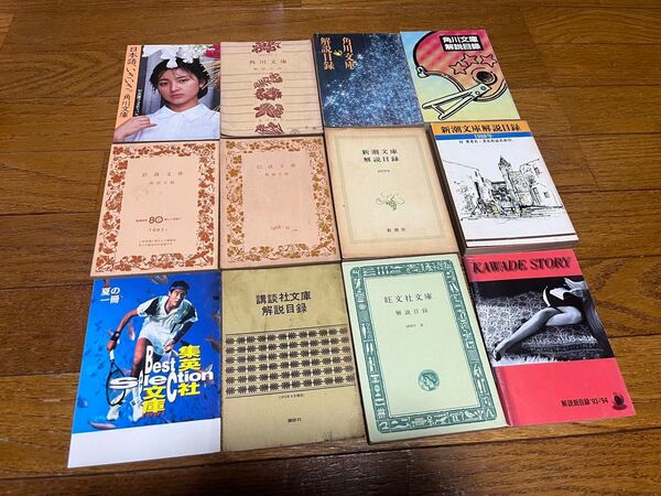 文庫本 解説目録 12冊セット 角川文庫4冊 岩波文庫2冊 新潮文庫2冊 集英社文庫 講談社文庫 旺文社文庫 河出文庫 送料込み