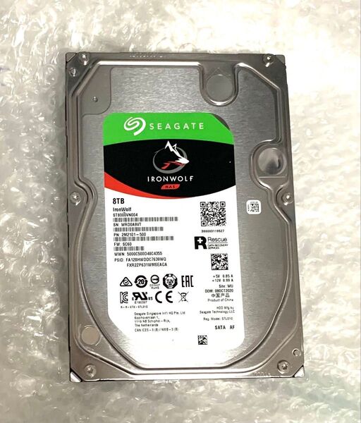 Seagate製IronWolf VN HDD 8TB【使用時間:少】