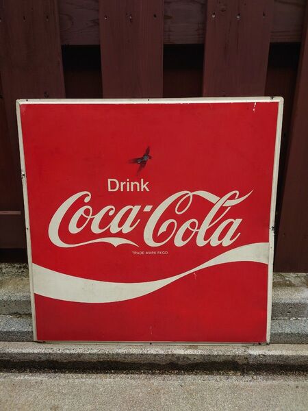 コカ コーラ 昭和レトロ ホーロー看板 赤ロゴ ヴィンテージ アメリカン雑貨 ガレージ アメリカンインテリア