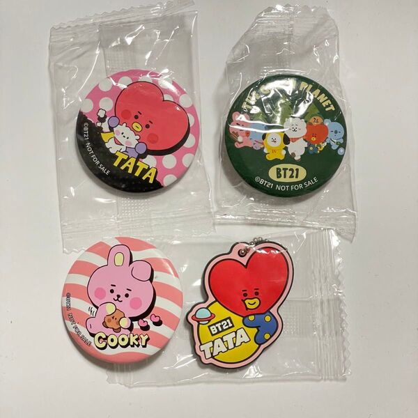 BT21 COOKY TATA 缶バッジ ラバーストラップ セット くら寿司 BTS