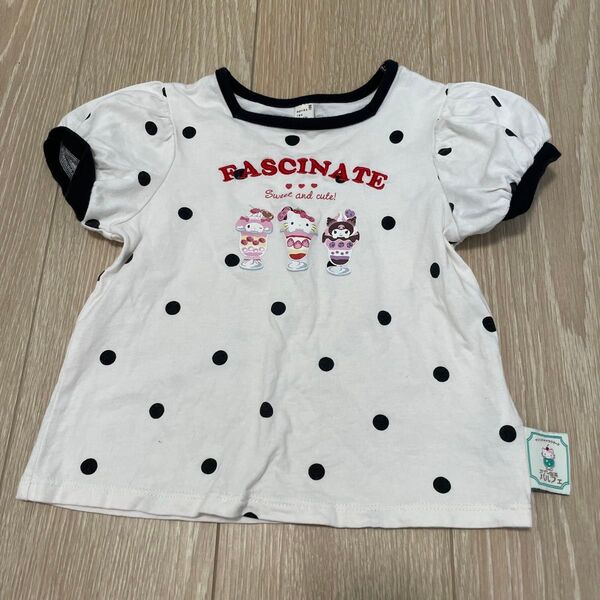 【美品】アプレレクール×サンリオ コラボ ドット柄 半袖Tシャツ キッズ100cm