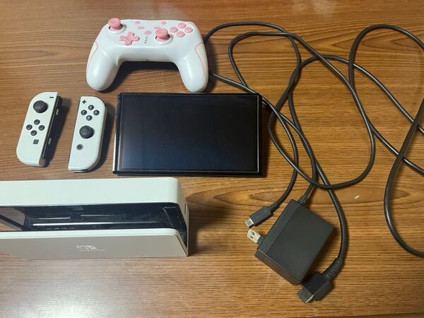 Switch 本体 有機ELモデル ホワイト(一部無し)非純正コントローラー Switchソフト「ポケモンバイオレット」セット