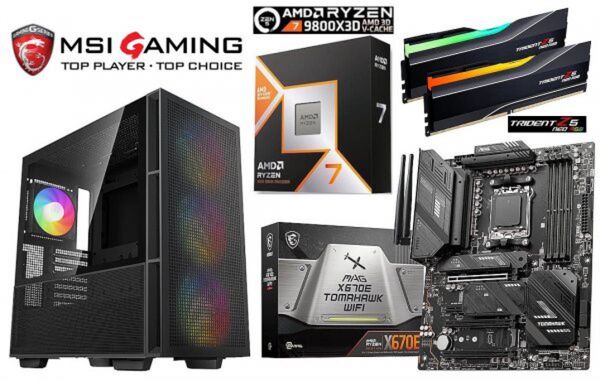 AMD Ryzen7 9800X3D/水冷/X670E/DDR5 32G/M.2SSD 1T/750W/Win11/Office