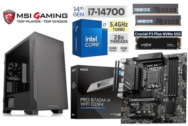 intel Core i7-14700/B760/DDR4 16GB/M.2SSD 500G/Win11/Office
