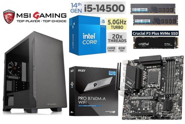 intel Core i5-14500/B760/DDR5 16G/M.2SSD 500G/Win11/Office