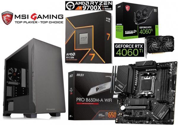 AMD Ryzen7 9700X/RTX4060Ti/水冷/B650/DDR5 32GB/M.2 1T/Win11/Office