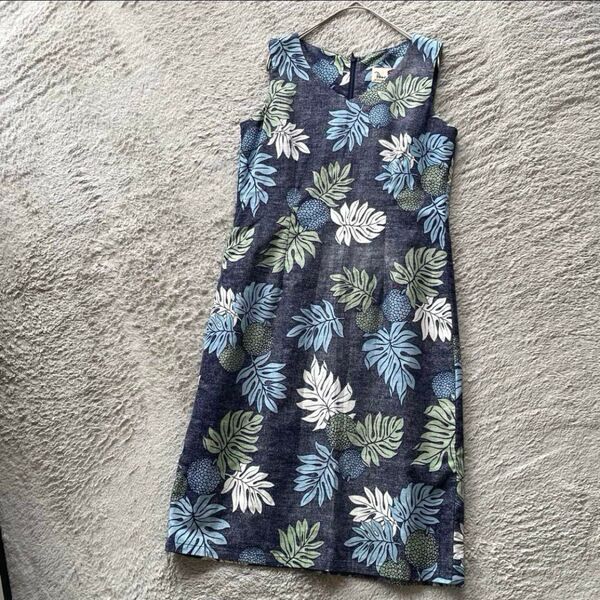 【美品】Pana ジュネ 沖縄かりゆしワンピース M