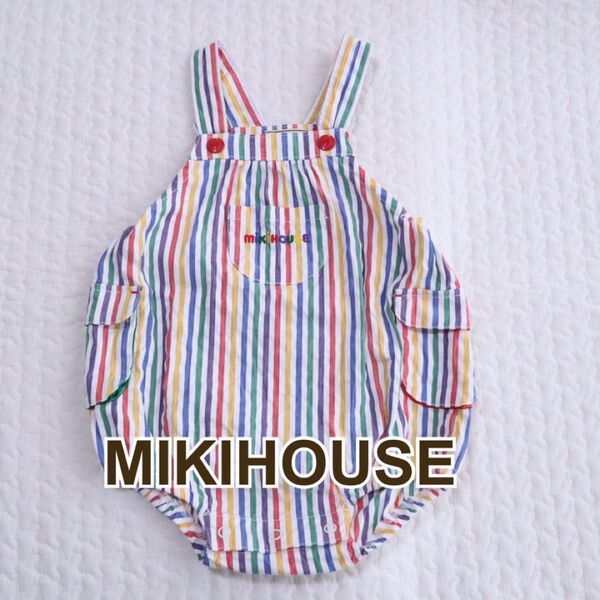 現行品 MIKIHOUSE ミキハウス マルチカラー ロンパース 80-90