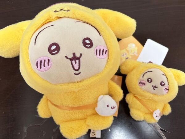ちいかわ×サンリオ うさぎ×ポムポムプリン ぬいぐるみ マスコットホルダー