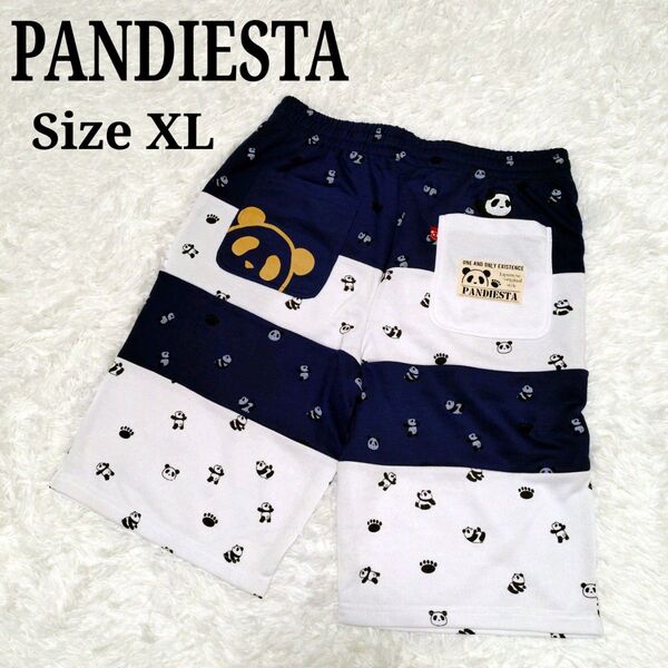PANDIESTA パンディエスタ XL 総柄 ハーフパンツ ネイビー ホワイト