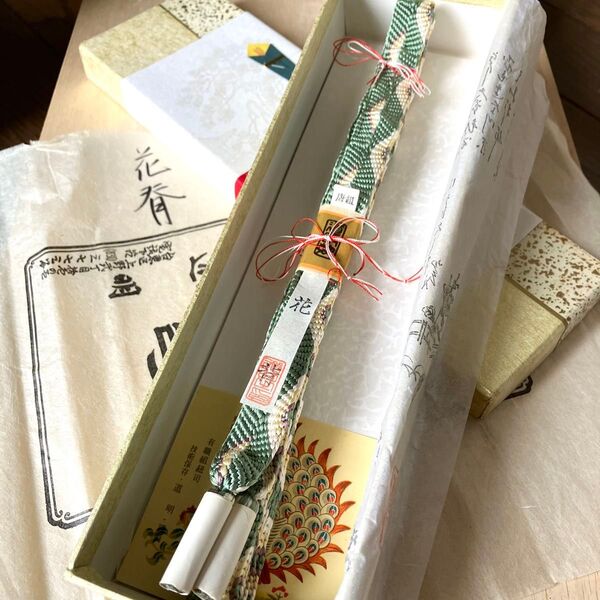 未使用 有職組紐 道明 唐組帯締め 「花背」 タグあり 箱入り 和装小物
