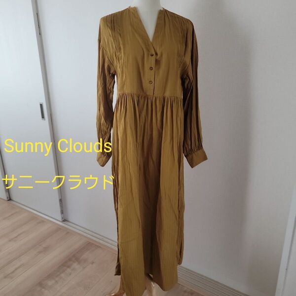 Sunny Clouds サニークラウド Vネック ワンピース ロングワンピース ワンピース ロング 長袖ワンピース