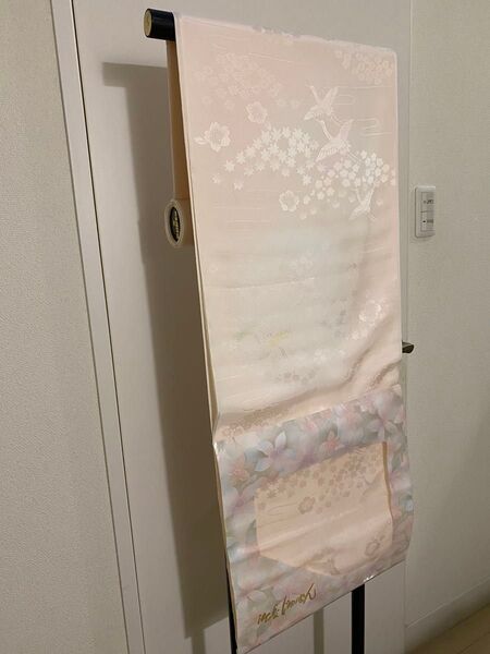 正絹 長襦袢 生地 長襦袢地 13.5m 反物 サーモンピンク ハンドメイド