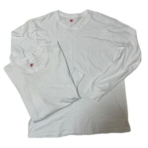 【2枚セット】ヘインズ 白T ロンT Lサイズ 綿100