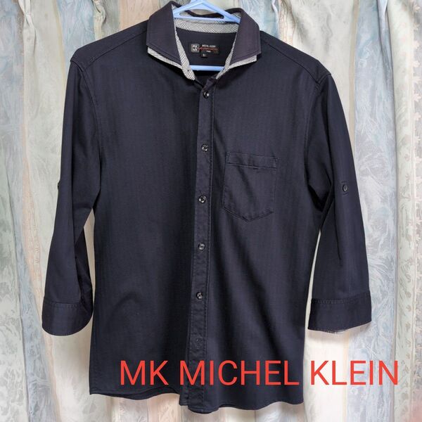 MK MICHEL KLEIN 七分袖シャツ メンズ ダークネイビー