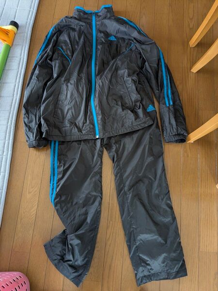 adidas シャカシャカ セットアップ Lサイズ ブラック×ブルー