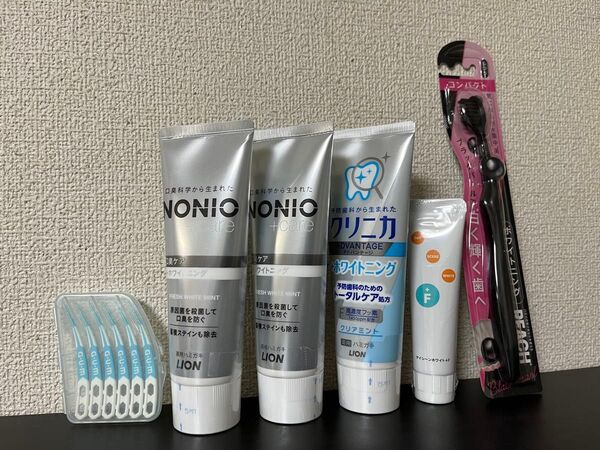 ホワイトニングセット 歯磨き粉4個と歯ブラシ1個セット NONIO クリニカ デイシーン おまけにGUM歯間ブラシ