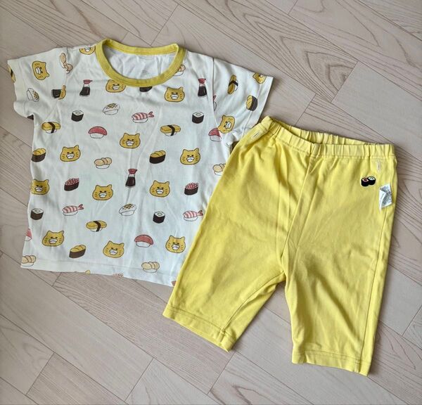 ユニクロ UNIQLO ベビードライパジャマ ノラネコぐんだん 半袖 90 半袖パジャマ 上下セット