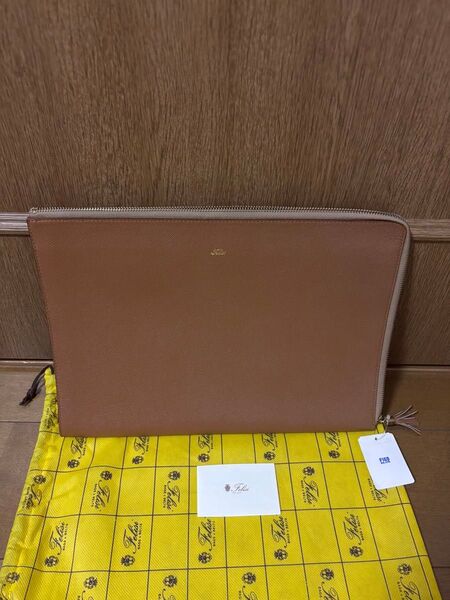 新品 未使用 【FELISI フェリージ 】ドキュメントケース A4収納 レザー 最高級 型押し クラッチバッグ ビジネス