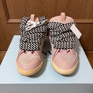 新品 未使用 【LANVIN Curb Sneakers 】ピンク ランバン スニーカー 定価15万 イタリア製