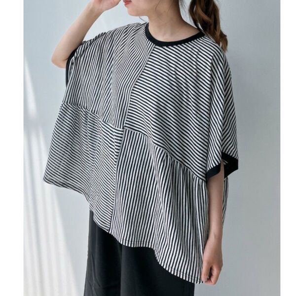 【美品】AS KNOW AS plus アズノゥアズ カットソー Tシャツ ストライプ ボーダー