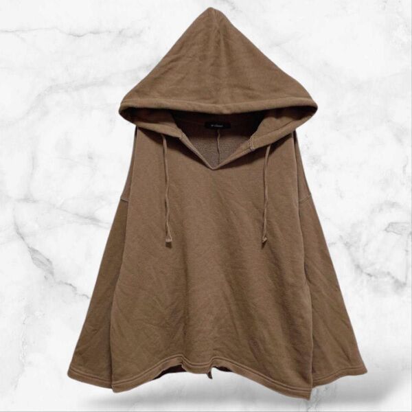 【Wclosetダブルクローゼット】フードパーカー オーバーサイズ(F)綿 春秋冬 カットソー プルオーバー トップス ゆったり