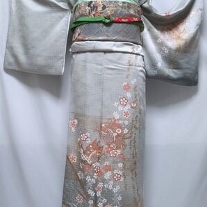 訪問着4点セット《暈し染め 金彩流水花蝶文様》