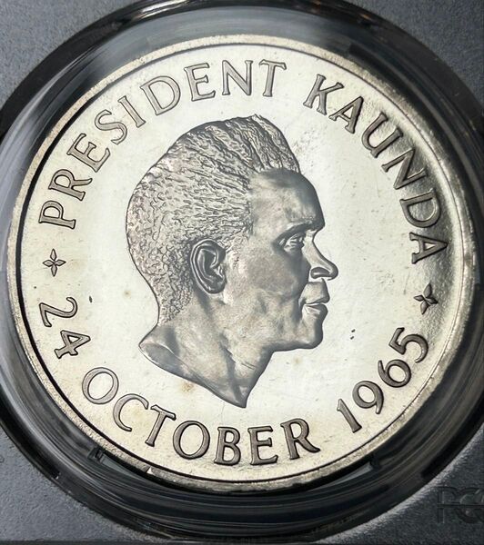 【PCGS PR66CAM 準最高】ザンビア 1965 5S 独立1周年