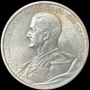ハンガリー 1939-BP 5P銀貨 ホルティ提督