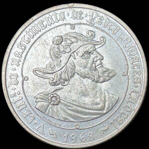 ポルトガル 1968 50E銀貨 ペドロ・A・カブラル生誕500年