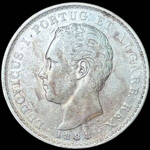 ポルトガル 1888 500R銀貨 ルイス1世