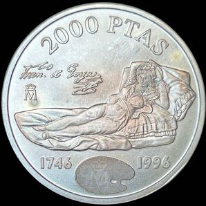 【ホログラムコイン】スペイン 1996-M 2000P銀貨 F・D・ゴヤ生誕150年