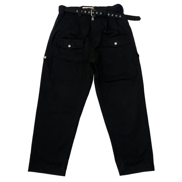 MARNI マルニ アーカイブ ベルト付 メニーポケット カーゴ ワーク パンツ ボトムス トラウザーズ ブラック 黒 PANTS