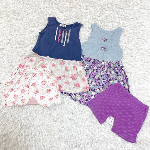 子供服 まとめ売り セット ブランシェス 80 ワンピース カットソー ベビー服 カバー パンツ 半袖 ノースリーブ 夏服 短パン