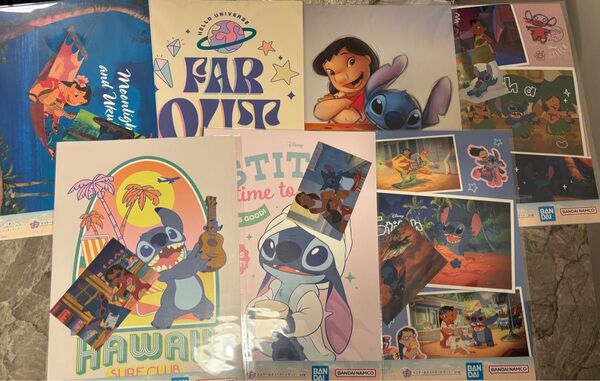 リロ&スティッチ 一番くじ 〜のんびりまったりサマー〜F賞 ポスター&ポストカードセット 7種セット
