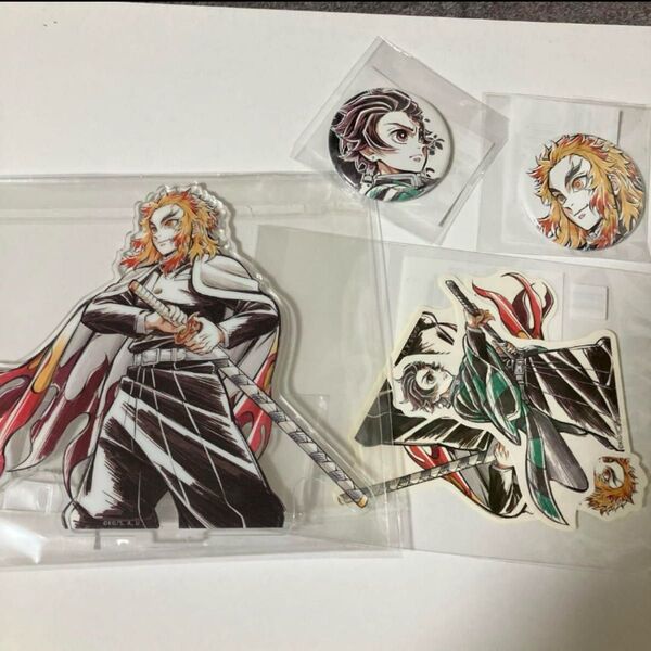 鬼滅の刃 WEBSHOPくじ D賞アクリルスタンド アクスタ E賞缶バッジ 杏寿郎と炭治郎 煉獄杏寿郎