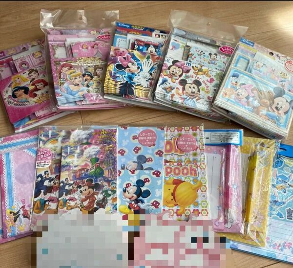 レターセット ディズニー シール グッズ ミッキー ミニー プー スティッチ マリー ボリュームパック 封筒 シール メモ