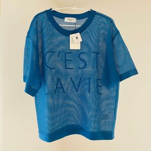 【新品・タグ付き】OPAQUE.CLIP メッシュ ロゴ ニット 洗濯機洗い可