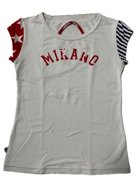 MIKANO Tシャツ ホワイト 星柄 ボーダー