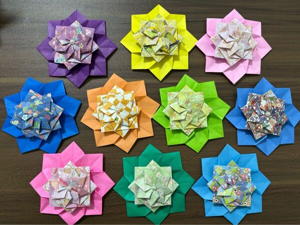 おりがみ 折り紙 お花 飾り 祝い事 10点