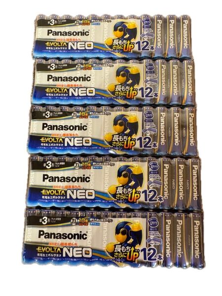 《Panasonic》EVOLTANEO エボルタネオ 単3形12本×5パック 計60本 アルカリ乾電池